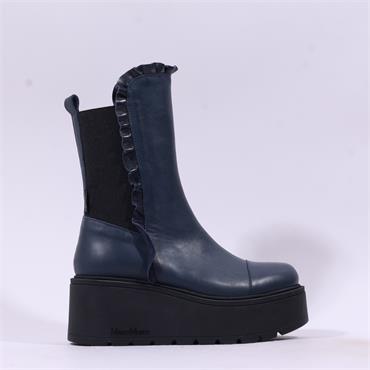 Marco Moreo Vale Frill Toe Cap Boot - Navy Leather